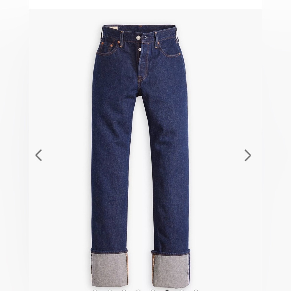 NWT Levi's 501 '90s Cuffed Selvedge Jeans--Rinsey Rinse dark wash